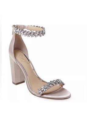 Jewel Badgley Mischka Mayra Block Heel Evening Sandals - Size 7.5